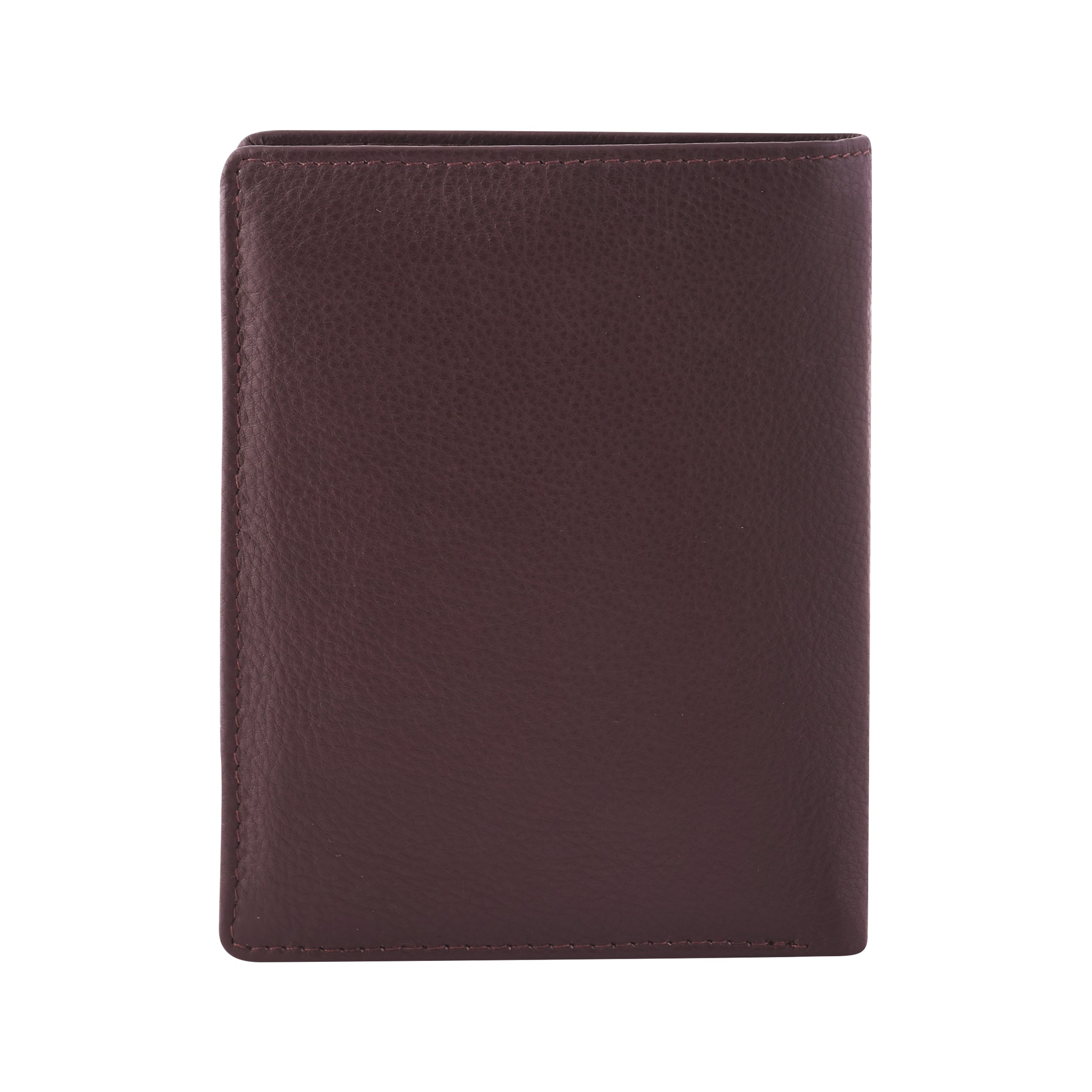 Coffee Two Fold CFC Zipped Genuine Leather Wallet