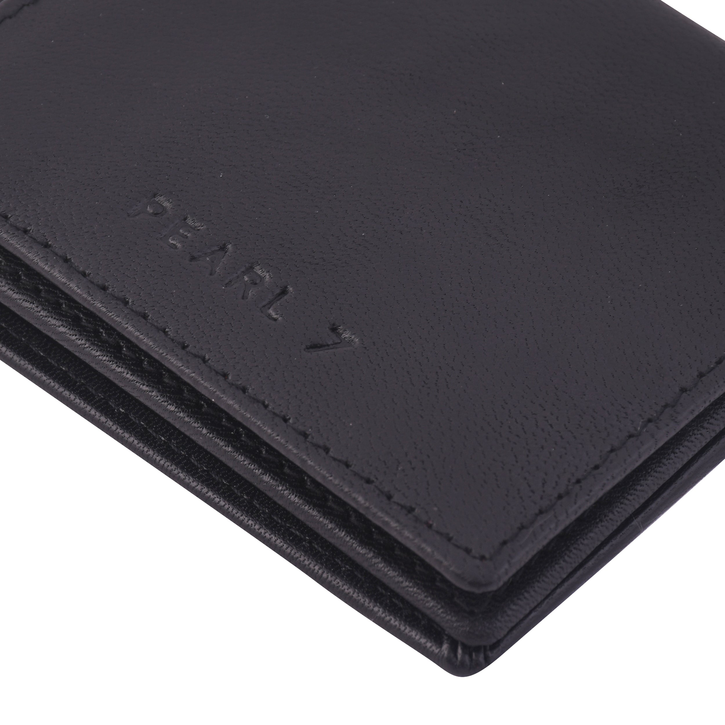 Black Three Fold Genuine Leather Wallet